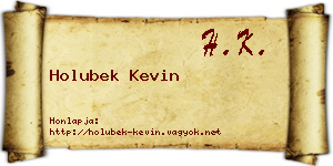 Holubek Kevin névjegykártya